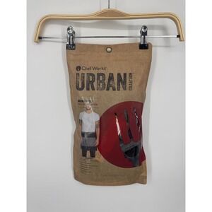 NWT Chef Works Urban Manhattan Half Bistro Apron Black 100% Cotton - 19"LX28.5"W
